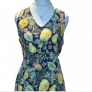 J.Jill Exclusive Tropical Print MIDI Dress Size Small
